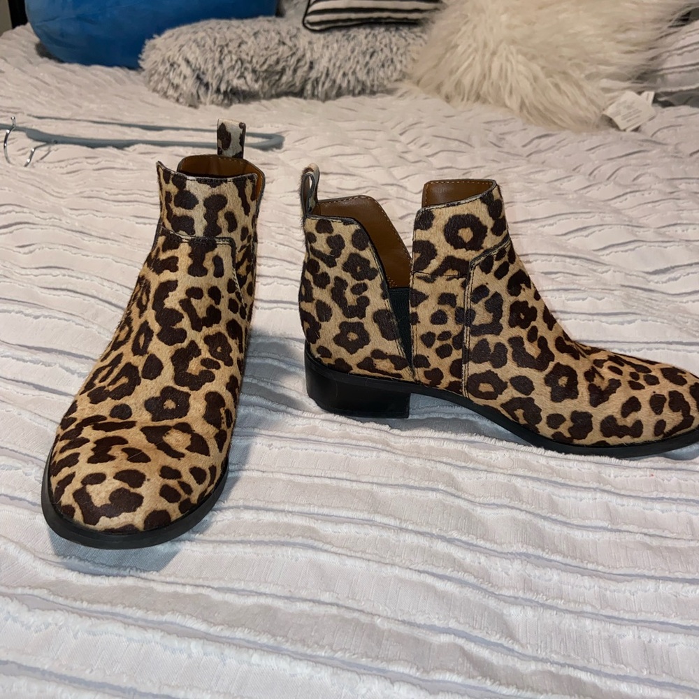 Cheetah print booties